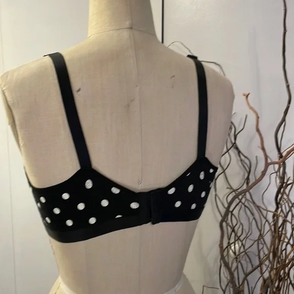 Loving Moments polka dot nursing bra in black and white XL - Picture 4 of 8